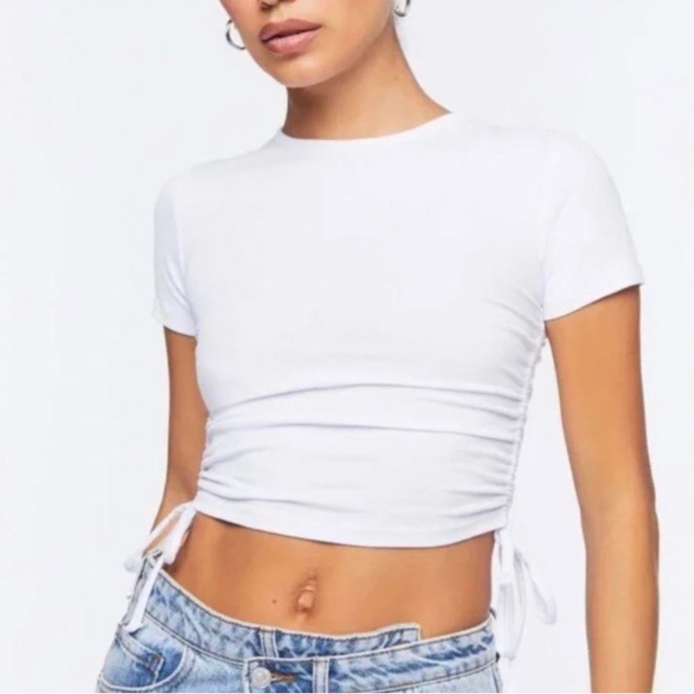 Zara - Tops | Zara White Side Tie Tee Shirt | Size S SMALL